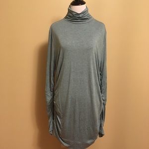 Soft Surroundings Ruched Turtleneck Blue XL